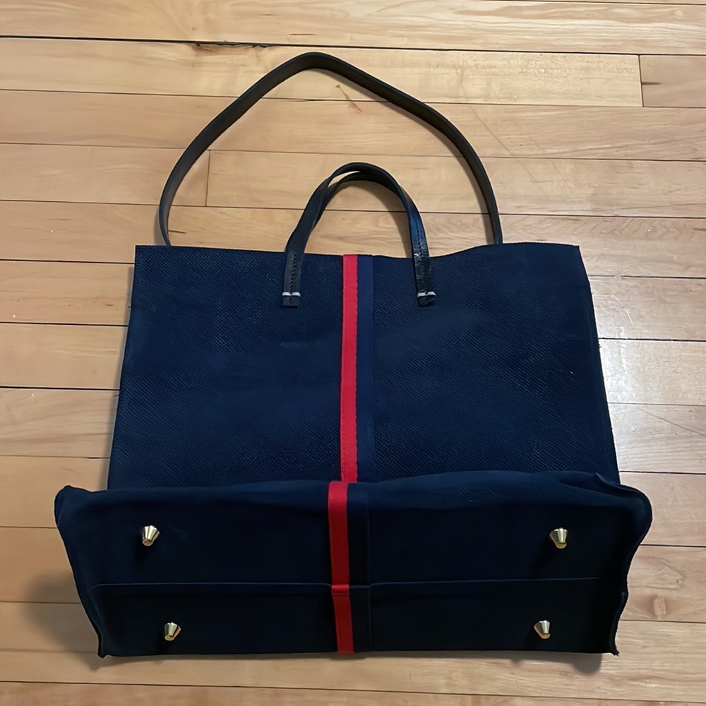 Clare V Navy and Red Tote Bag - Picture 5 of 7